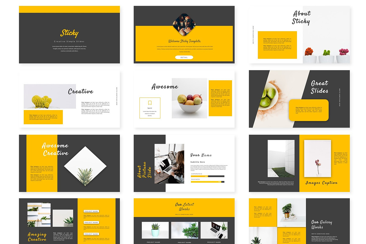 Sticky - Powerpoint Template, a Presentation Template by AQR Studio