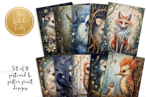 Mystical Woodland Postcards & Prints, an Animal Illustration by The Dutch Lady Designs