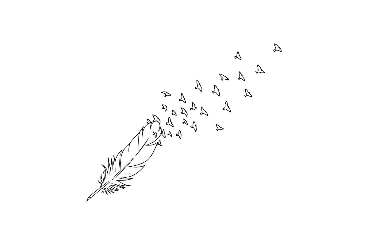 Boho Feather Silhouette Vector, an Object Graphic by jahid234 (Photo 42 of 51)