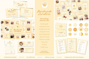 Handmade Sunshine Brand Starter Kit, a Branding & Logo Template by Hell Yeah Designs