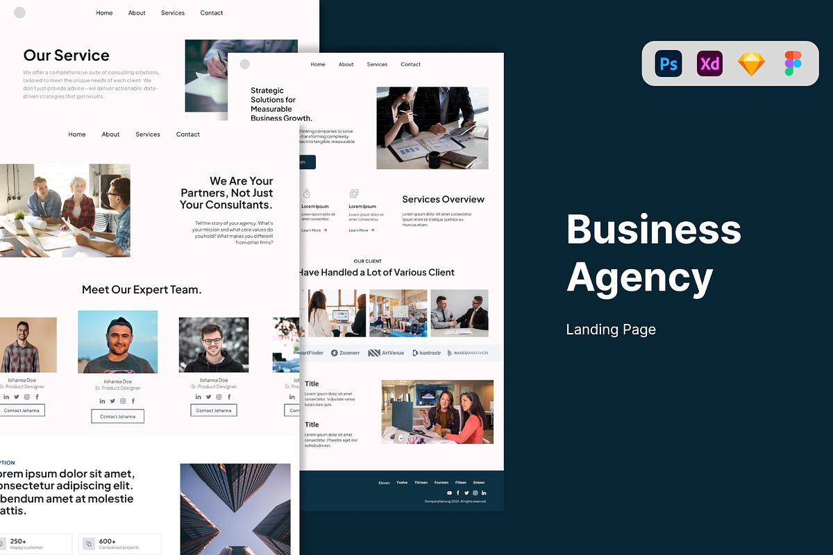 Business Agency Website Template, a Landing Page Template by Glyphminds Studios (Photo 1 of 3)
