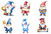 Graduation Cute Gnome Clipart, a Seasonal Illustration by DreamArtGraphic (Thumbnail 2 of 4)