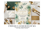 Emerald and Gold Botanicals, a Decorative Illustration by Digital Art Creations (Thumbnail 3 of 5)