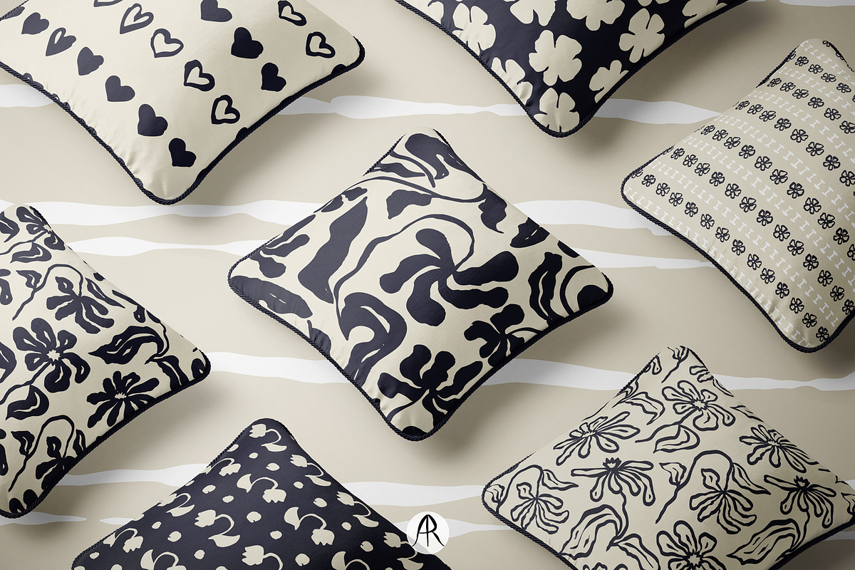 Abstract Ink Wash Floral Patterns, a Pattern Graphic by Rose Design (Photo 6 of 11)