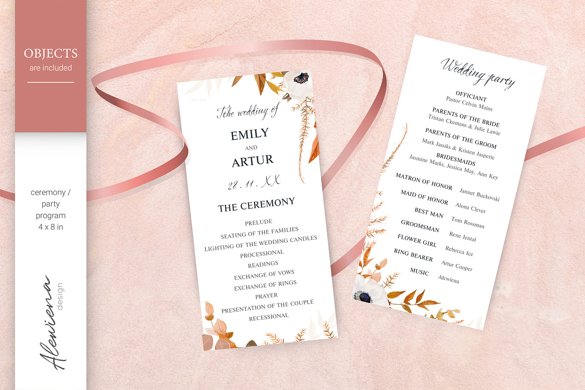 Wedding cards set blush peach & rust, an Invitation Template by Alewiena (Photo 5 of 13)