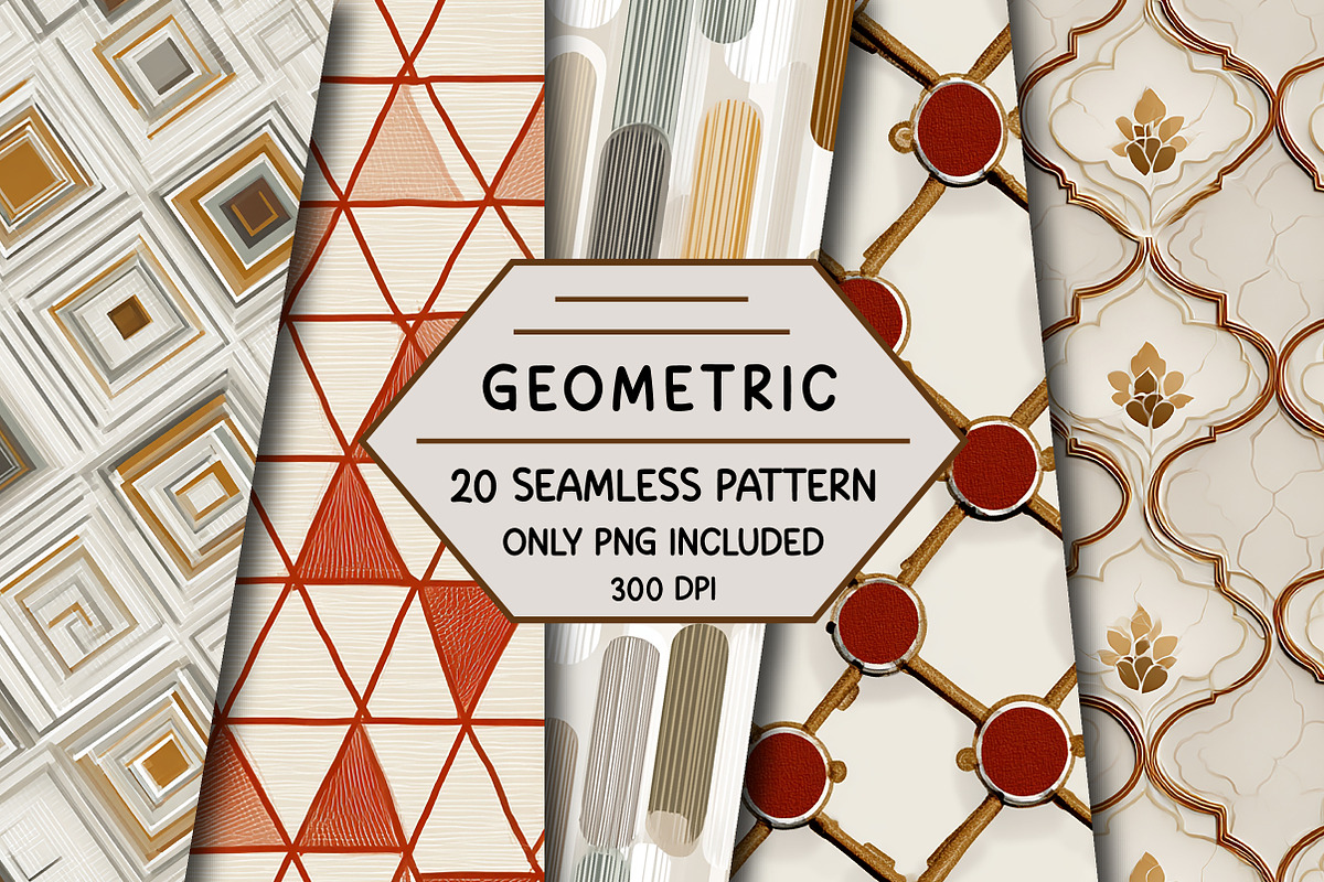 Geometric Seamless Patterns, a Pattern Graphic by Creative Art (Photo 1 of 3)