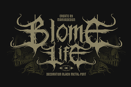 Blome Life - Black Metal Font, a Blackletter Font by Marvadesign