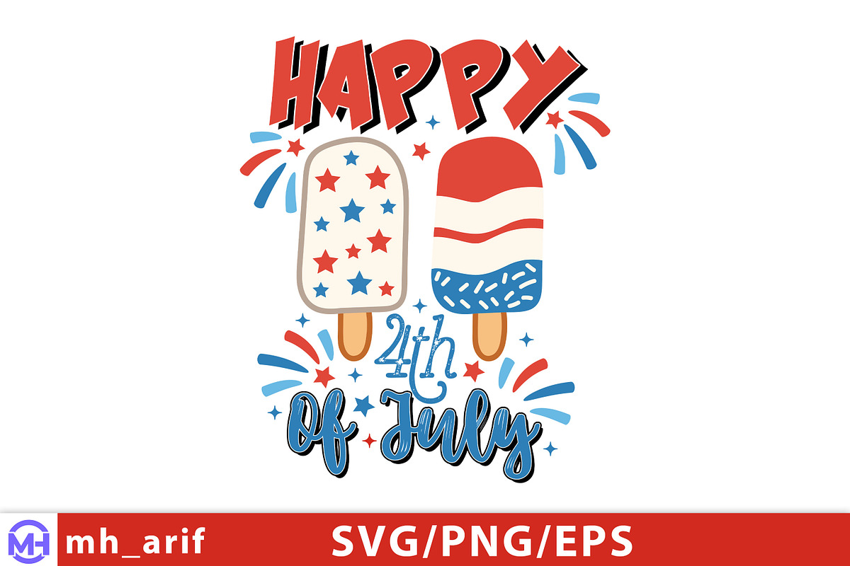 Happy 4th of July Hand-drawn PNG SVG, a Graphic by mh_arif (Photo 1 of 4)