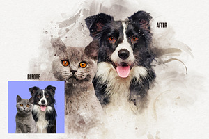 Pet Watercolor Art Photoshop Effect