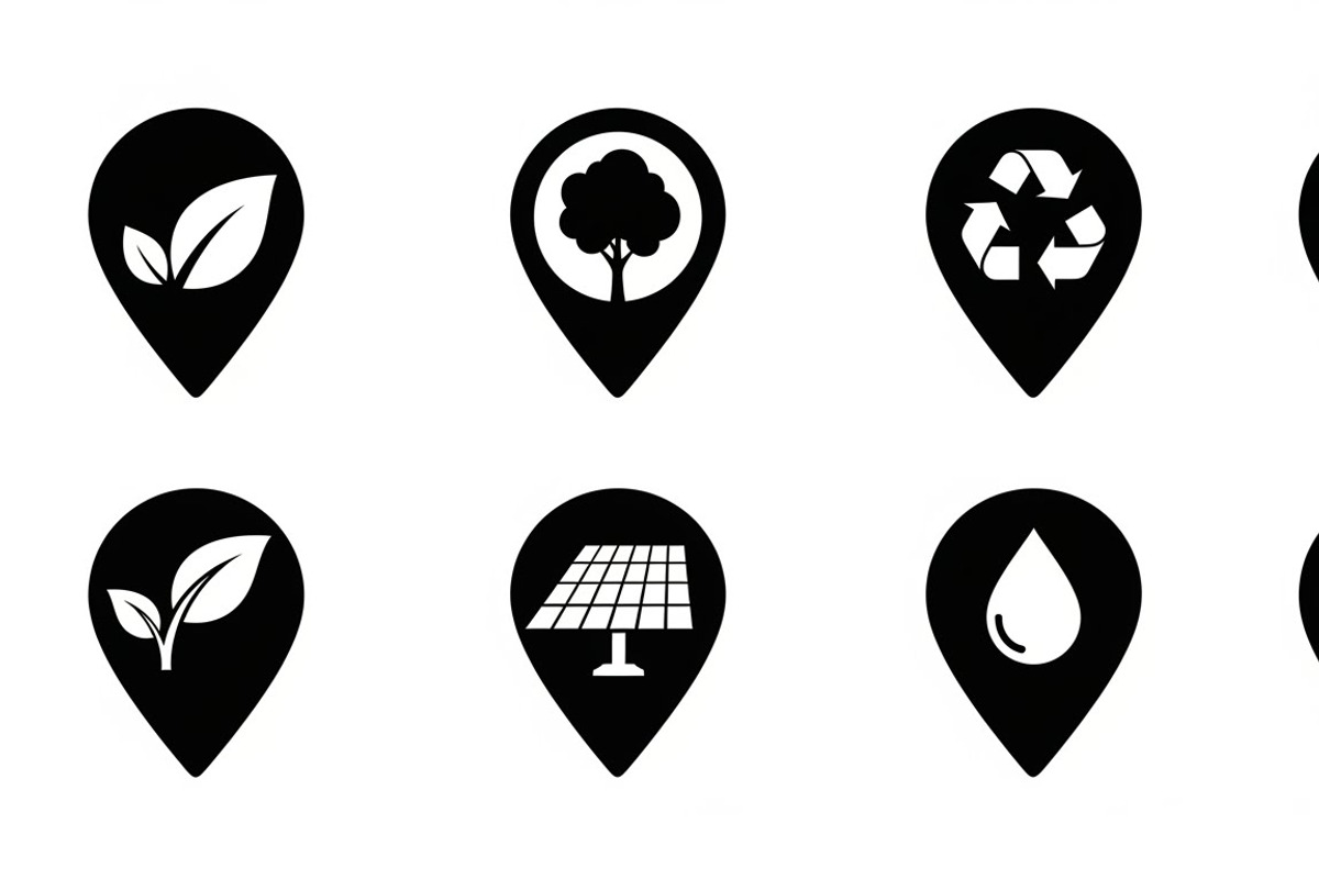 Modern location pin silhouettes, an Illustration by Amazin_art (Photo 15 of 31)