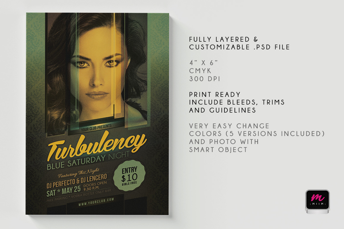 Minimalistic Party/Show Flyer 02, a Flyer Template by MIIM (Photo 4 of 4)