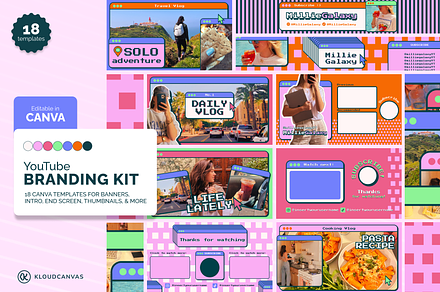 YouTube Branding Kit - Bold UI, a Social Media Template by KloudCanvas