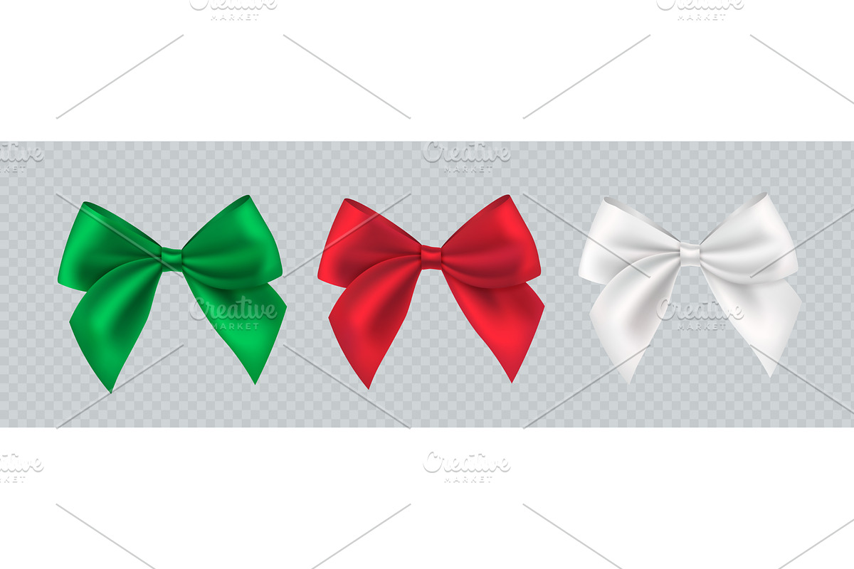 Realistic satin bows. Red ribbon bow, an Object Illustration by Stock-Smart-Start