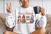 Cute Christmas Cats Wall Art PNG, a Seasonal Illustration by YA Design (Thumbnail 4 of 4)