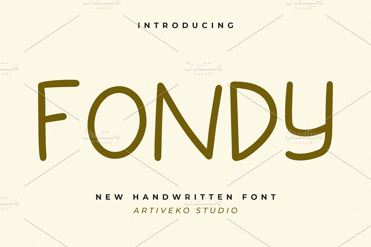 Fondy Handwritten Typeface, a Handwritten Font by Artiveko (Photo 1 of 7)