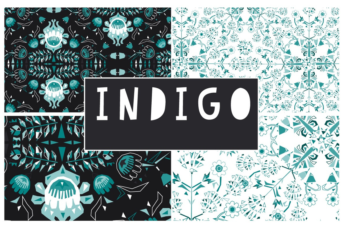 Indigo Seamless Vector Patterns x 10, a Pattern Graphic by illuztrate (Photo 4 of 4)