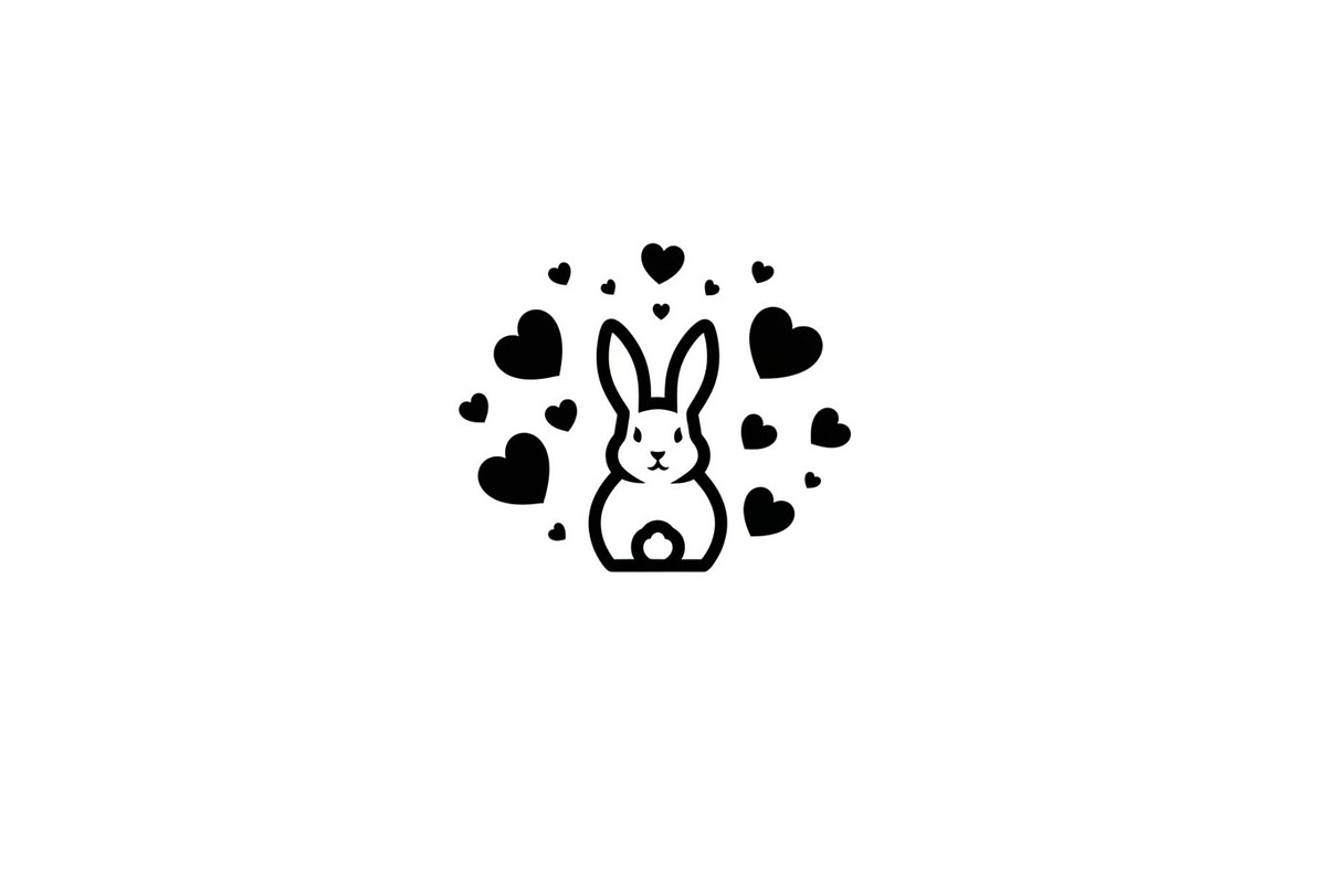 Cute Bunny Love Silhouette Icons, an Illustration by Creativeshirt (Photo 21 of 51)