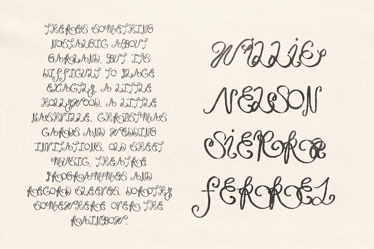 Garland Hand Drawn Ornamental Font, a Handwritten Font by Madeline ODonoghue Design (Photo 6 of 9)