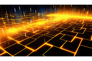 grid yellow technology background ai, a Technology Photo by pikepicture
