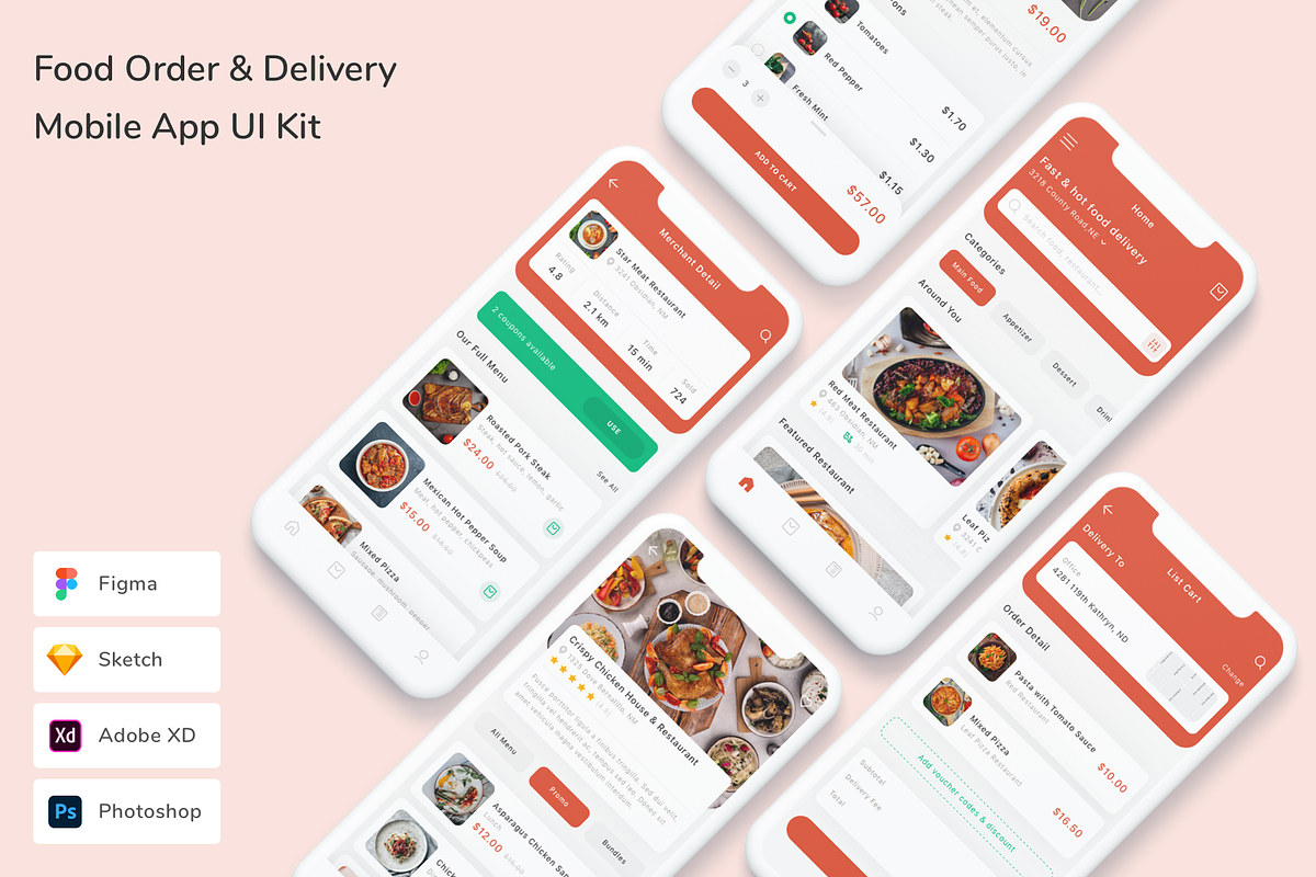 Food Order & Delivery App UI Kit, an UI Kit Template by Betush