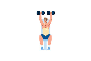 Determined bodybuilder lifting, a Sport Illustration by pikepicture
