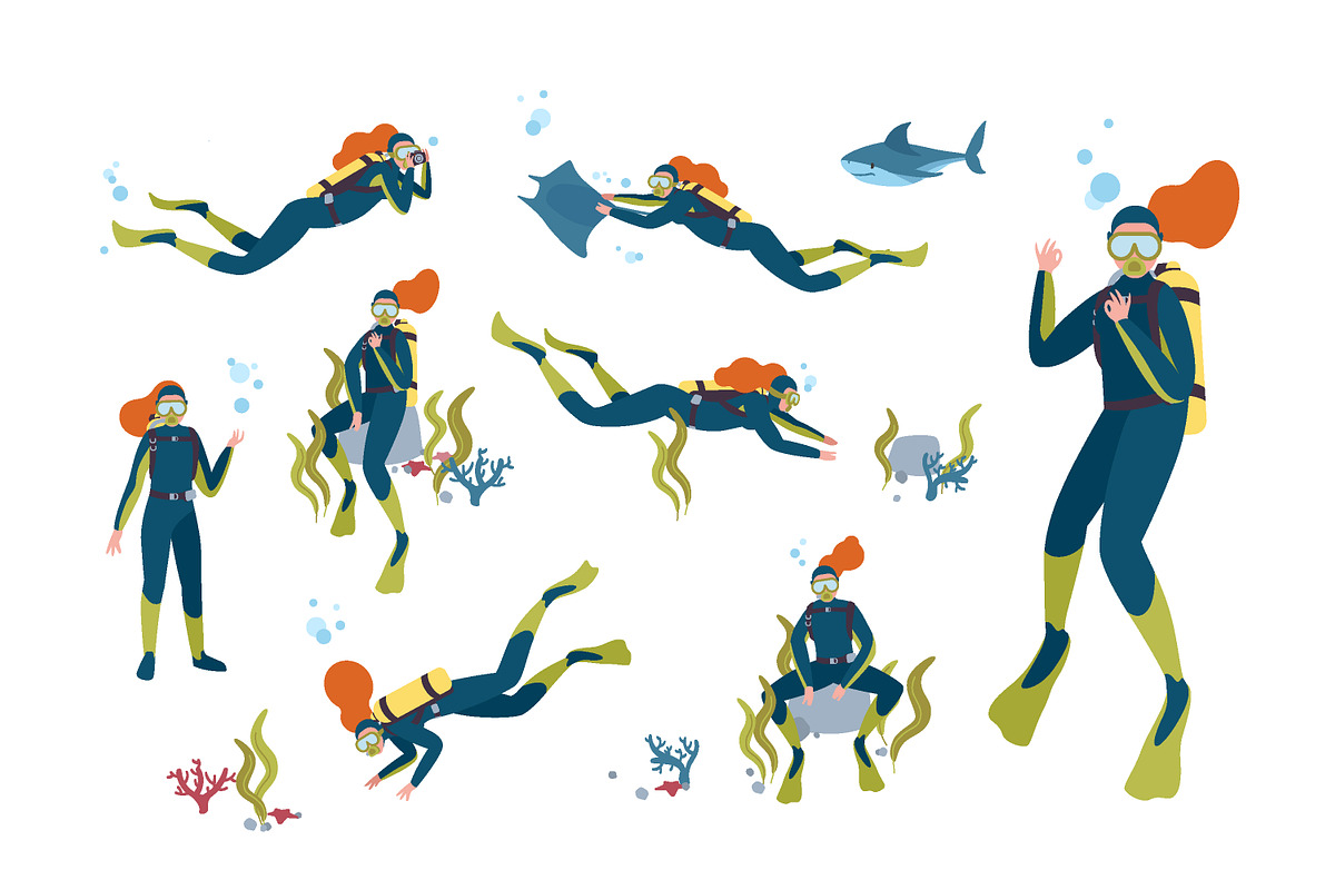 Scuba diver set, a Sport Illustration by Good Studio (Photo 2 of 3)