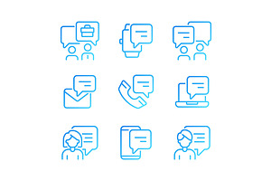 Chat bubbles in business, an Outline Icon by IMG Visuals