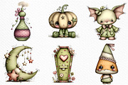 Whimsical Halloween Clipart Bundle, an Illustration by Craft Nest (Thumbnail 3 of 6)