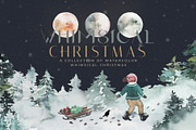 Winter Christmas Watercolor Card Set, a Decorative Illustration by WalaPalette (Thumbnail 1 of 14)