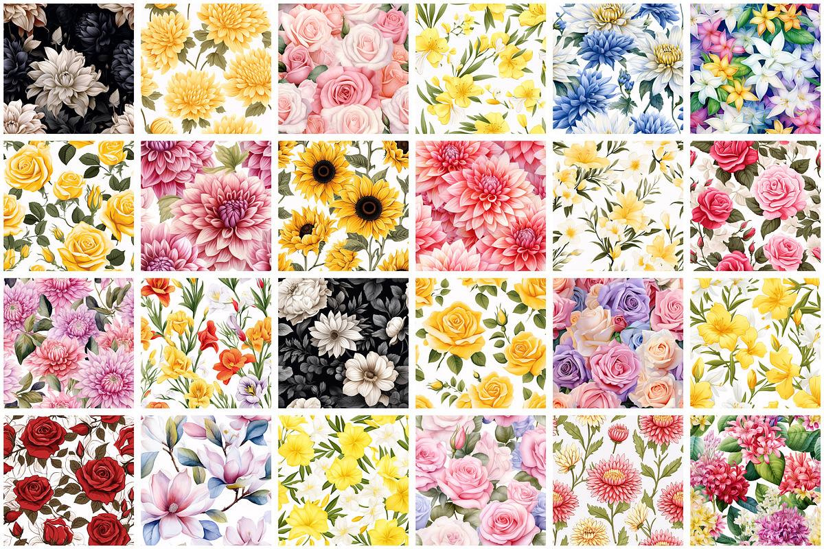 Spring Flowers Seamless Pattern, a Pattern Graphic by Forhadx5 (Photo 4 of 20)