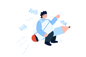 Businessman sends message, a Person Illustration by Ahmad_Studio