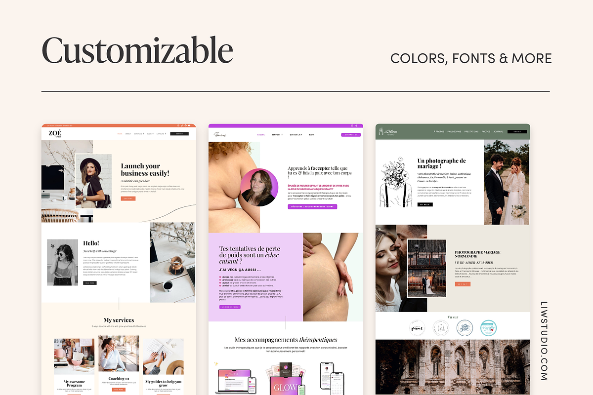 Feminine WordPress Theme Elementor, a WordPress Template by Liw studio (Photo 5 of 8)
