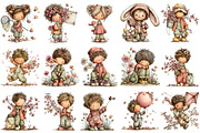 Whimsical Spring Kids Clipart, an Illustration by OK Design (Thumbnail 3 of 6)