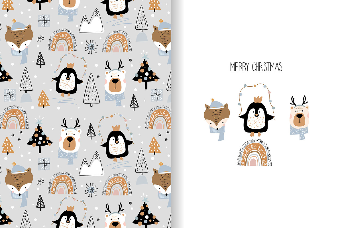 Scandinavian Christmas elements, an Animal Illustration by Letto studio (Photo 5 of 8)