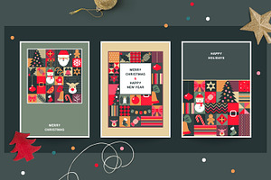 Geometric Christmas Vector Set