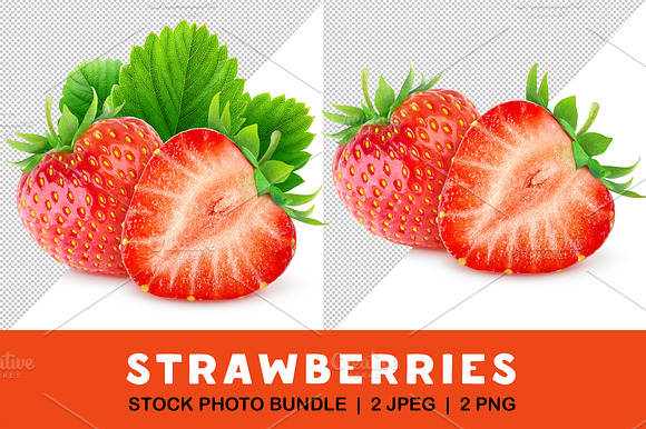 Two Cut Strawberries