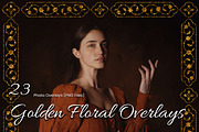 23 Golden Floral Photoshop Overlay, a Background Graphic by 3Motional (Thumbnail 1 of 21)