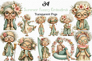 Summer Funny Grandma Clipart, an Illustration by Craft Nest (Thumbnail 1 of 12)