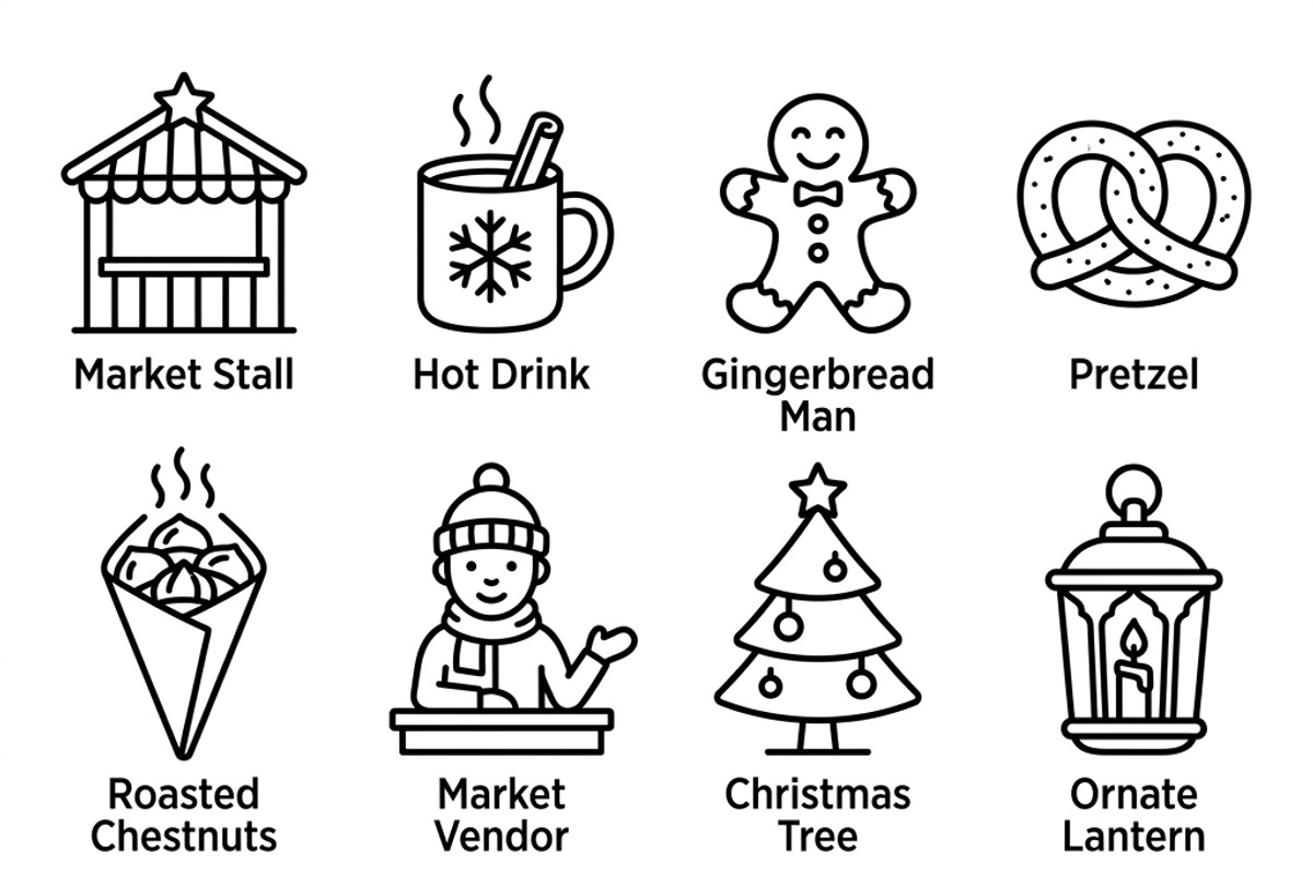 46 Christmas Market Vendor Icons, an Outline Icon by adenpinkstore (Photo 2 of 20)