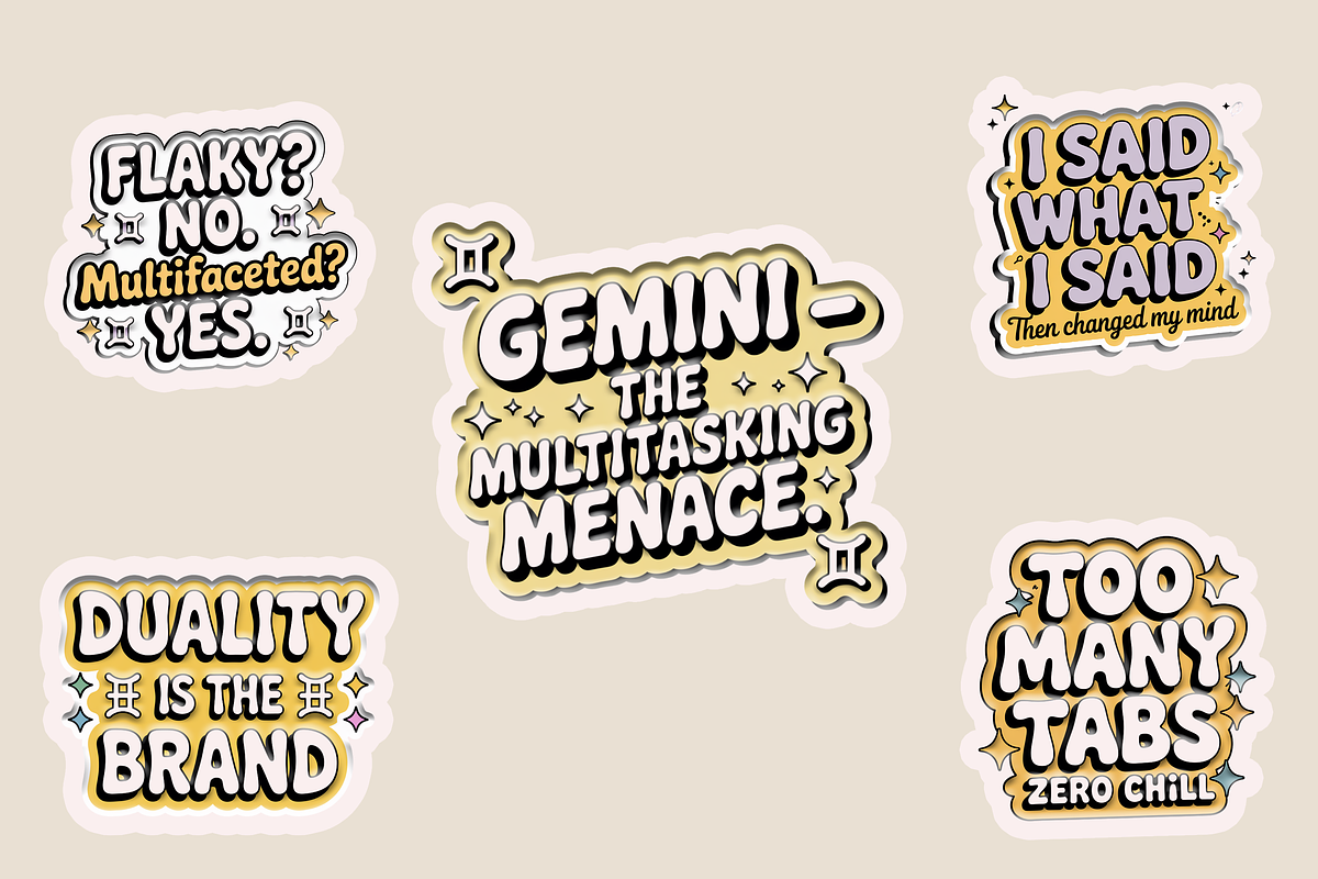 Funny Zodiac Digital Sticker Set, an Object Graphic by Jakayla Digital Co (Photo 11 of 20)