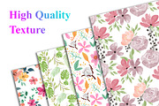 Floral Pattern Digital Paper, a Pattern Graphic by Digital Studio (Thumbnail 2 of 6)