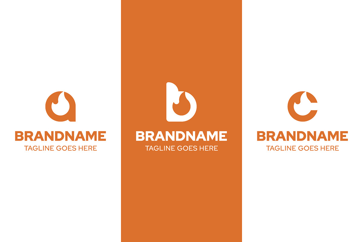 Letter A B C Fire Simple Logo Set, a Branding & Logo Template by Pray Art Design Studio (Photo 1 of 2)