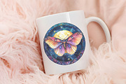 Lunar Moth Stained Glass Clipart, an Illustration by RobertsArt (Thumbnail 5 of 7)