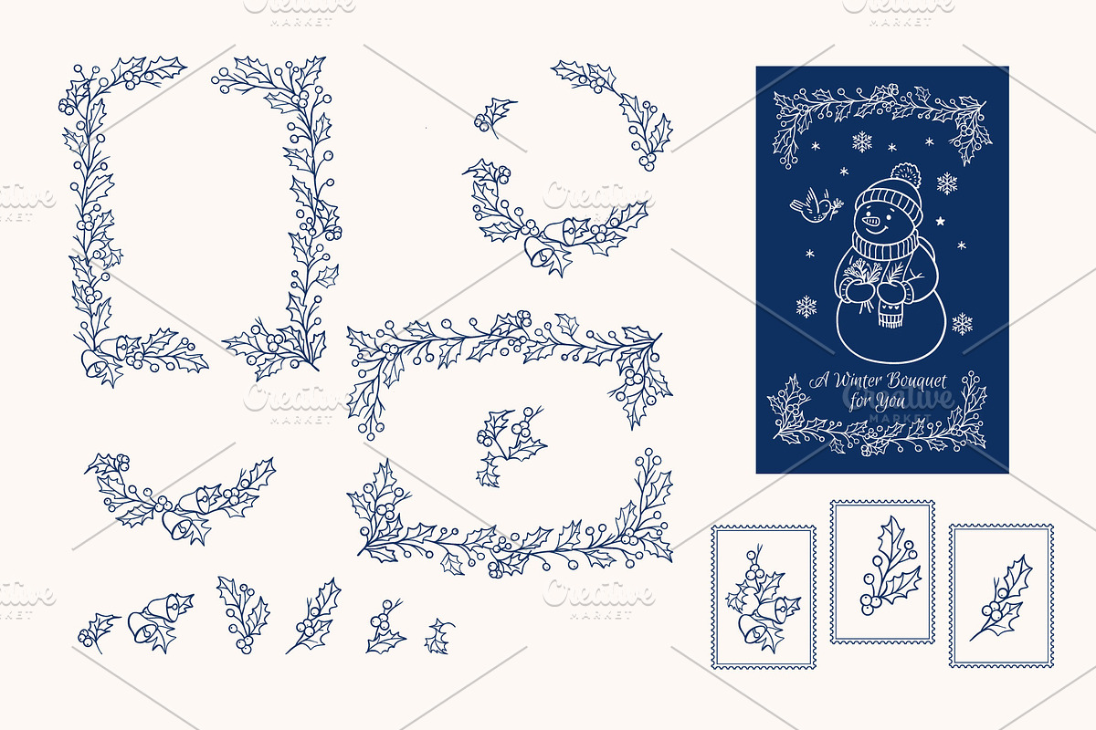 50 Hand-Drawn Winter Snowman Clipart, a Seasonal Illustration by SvetaGallery (Photo 5 of 7)
