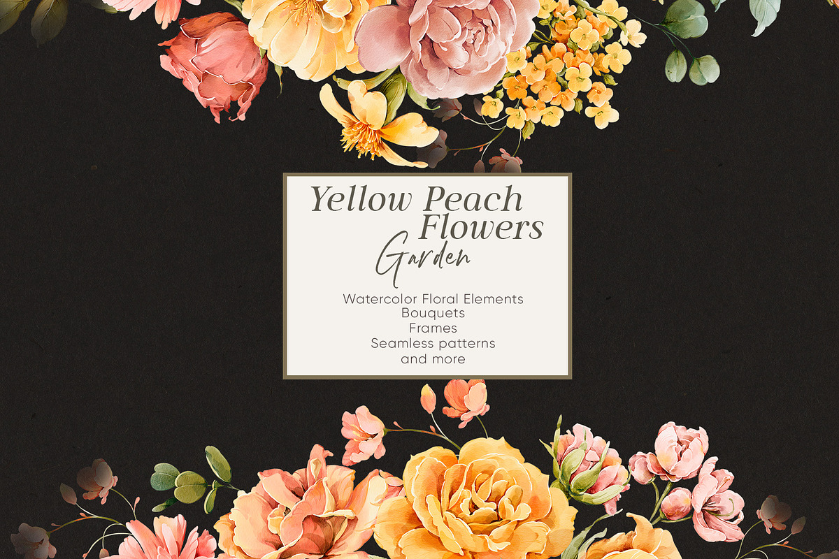Watercolor Yellow Peach Flowers, a Decorative Illustration by Damian Roh (Photo 3 of 16)