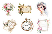 Retro Wedding Day Clipart, an Illustration by CreationArt (Thumbnail 5 of 5)