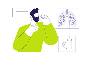 Bronchitis symptoms abstract concept, a Healthcare Illustration by Visual Generation
