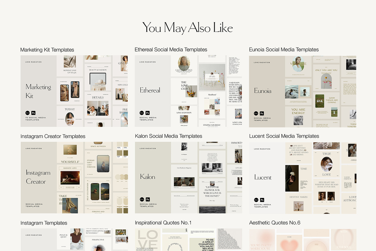 CANVA PS Instagram Templates Posts, a Social Media Template by Love Radiation Studio (Photo 15 of 16)