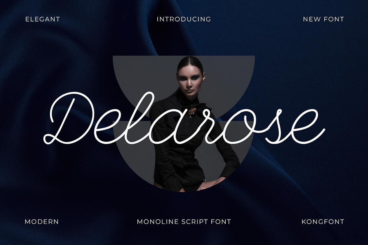 Delarose – A Monoline Script Font, a Script Font by overlaytemplates (Photo 1 of 5)