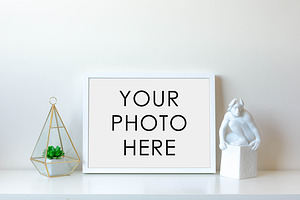 White Frame With Statue & Geoplant
